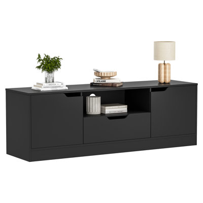 Tv Stand For 55/60/65 Inch Tv, Entertainment Center With 2 Doors & Drawer, Media Tv Console Table With Storage Cabinet For Living Room, Bedroom