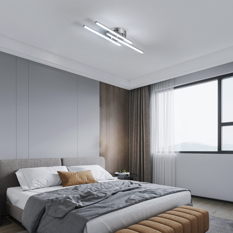 3-Light 56cm LED Semi Flush Mount Ceiling Light