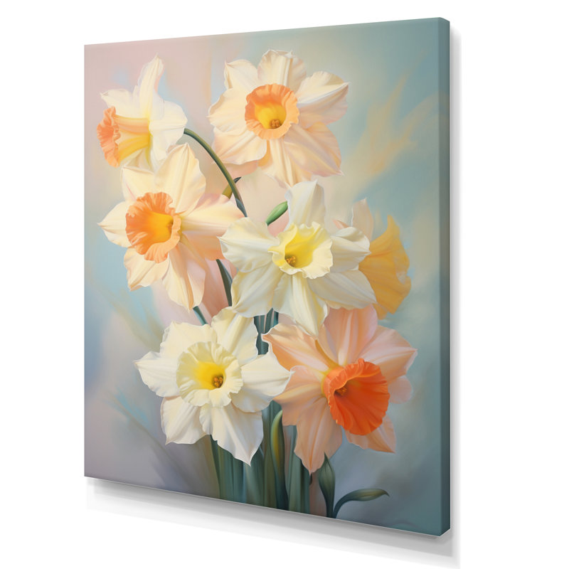 «Wasilij White Affodils», impression romantique sur toile, H 20 po x l 12 po x P 1 po, Toile tendue