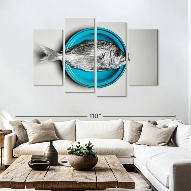 Yarlin Plate Of Fish, 54" H x 84" W