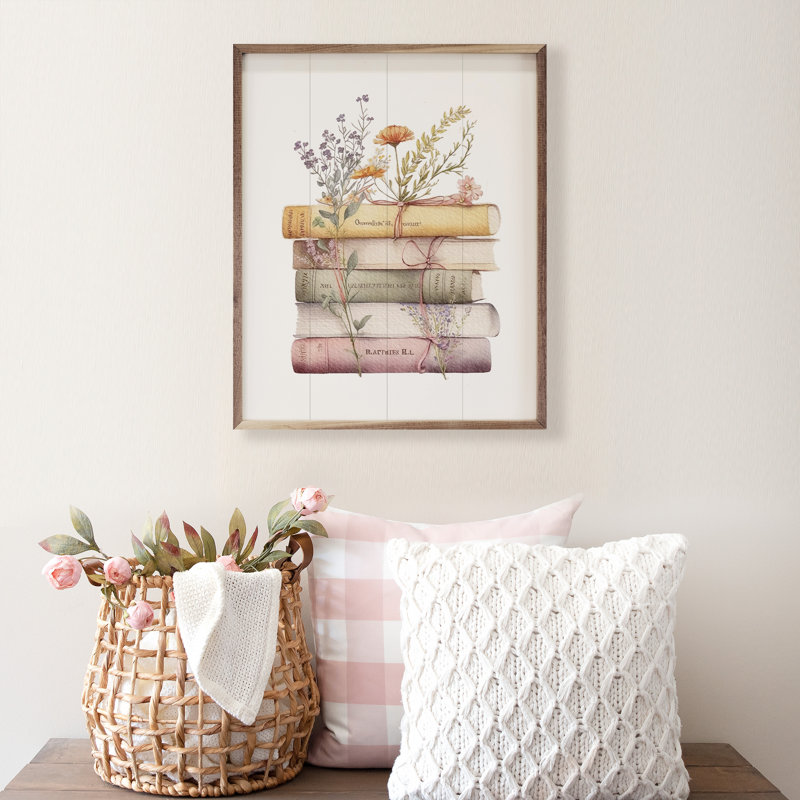 Livres de jardin printanier à motif floral, H 20 po x l 16 po