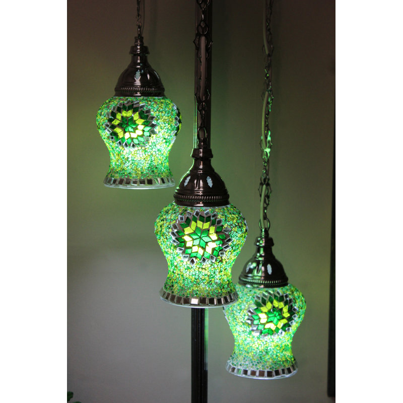 Violetta 102 H cm Floor Lamp Set, Green/Yellow