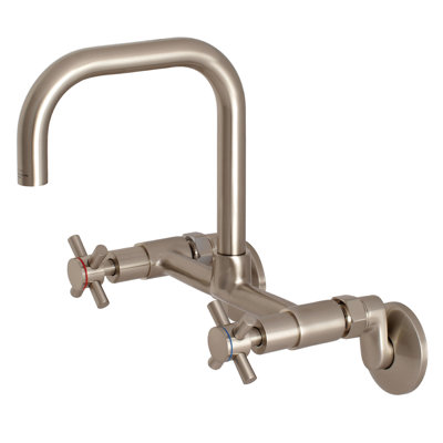 Kingston Brass Concord Double-Handle 2-Hole Wall-Mount Bridge Kitchen Faucet