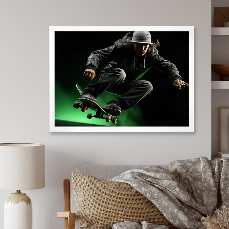 Skateboard Chronicles III - Imprimé, H 30 po x l 40 po x P 1,5 po, Cadre simple blanc