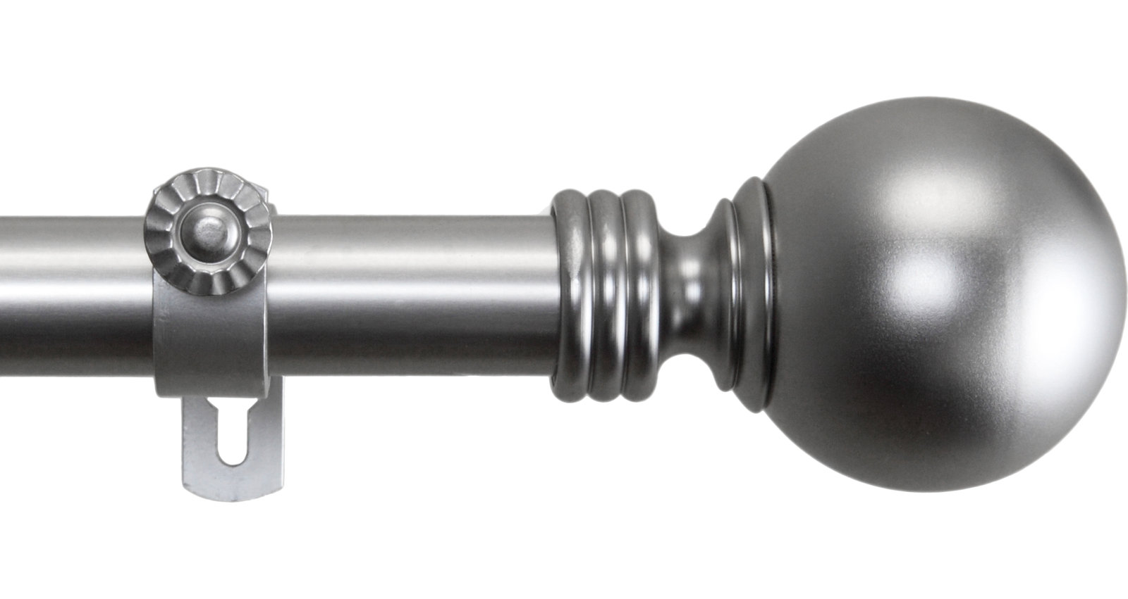 Orpha Single Curtain Rod, 48" - 84", Satin Nickel
