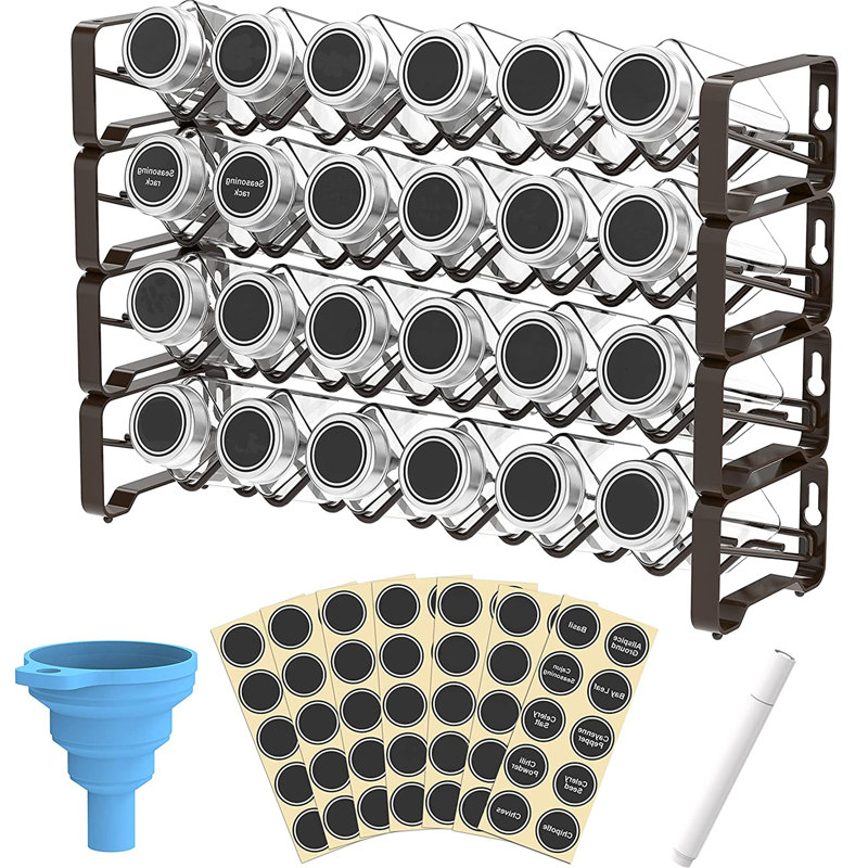 Wall Spice Jar & Rack Set