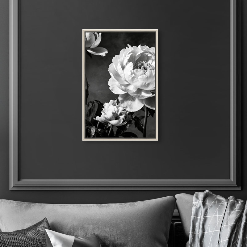 Still Peony Print by Oliver Gal, 16" H x 11" W, Silver Floater Frame