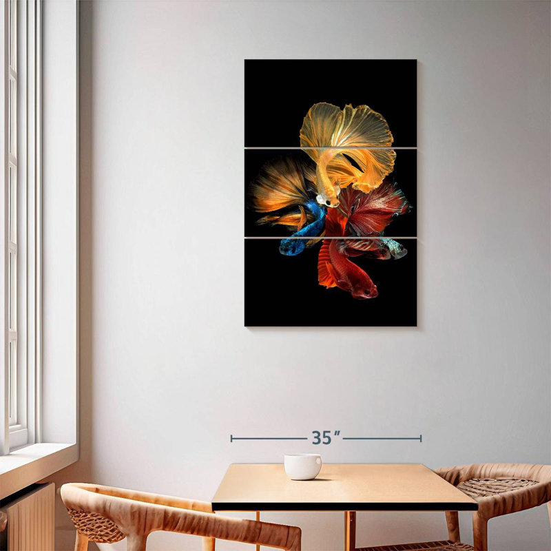 Brampt Flowing Betta Fishes, 57" H x 36" W