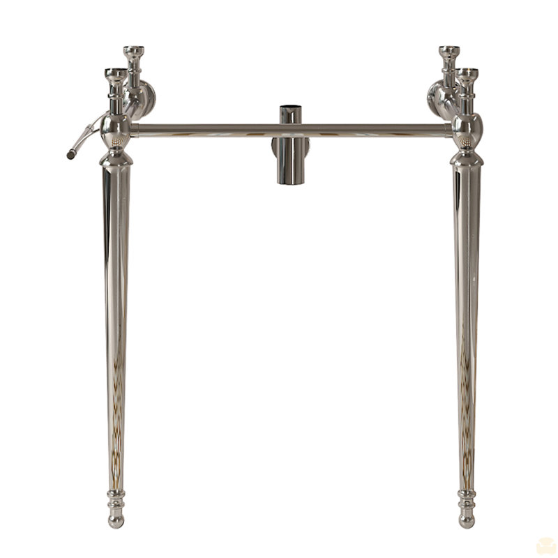 Console de salle de bain autoportante 28 "avec pieds en fer, sans lavabo et robinet, 26", Chrome chrome