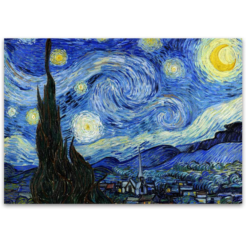 Murale «La nuit étoilée» par Van Gogh, L 100 po x l 144 po