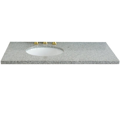 Ovate 43'' Granite Single Bathroom Vanity Top with Sink