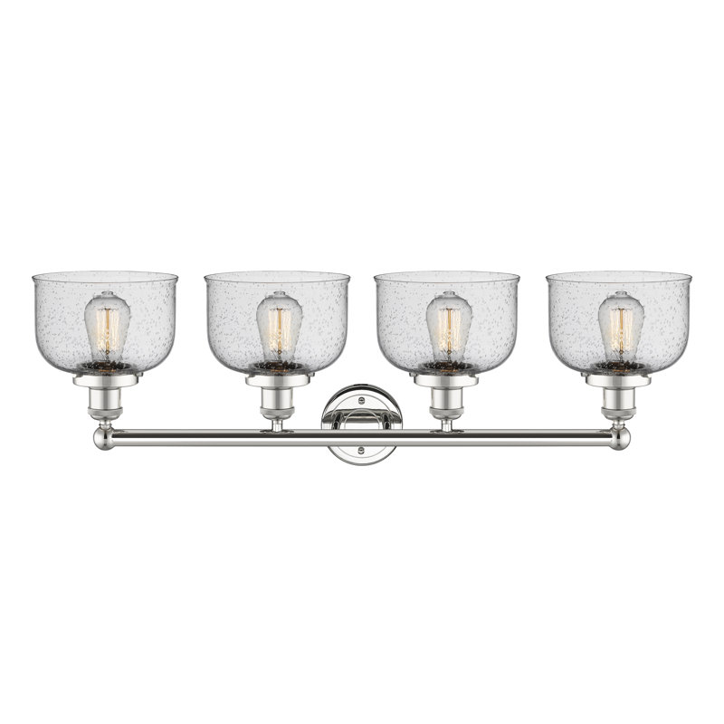 Éclairage pour meuble-lavabo à 4 lumières à intensité variable Annagene, Grainé, Nickel poli
