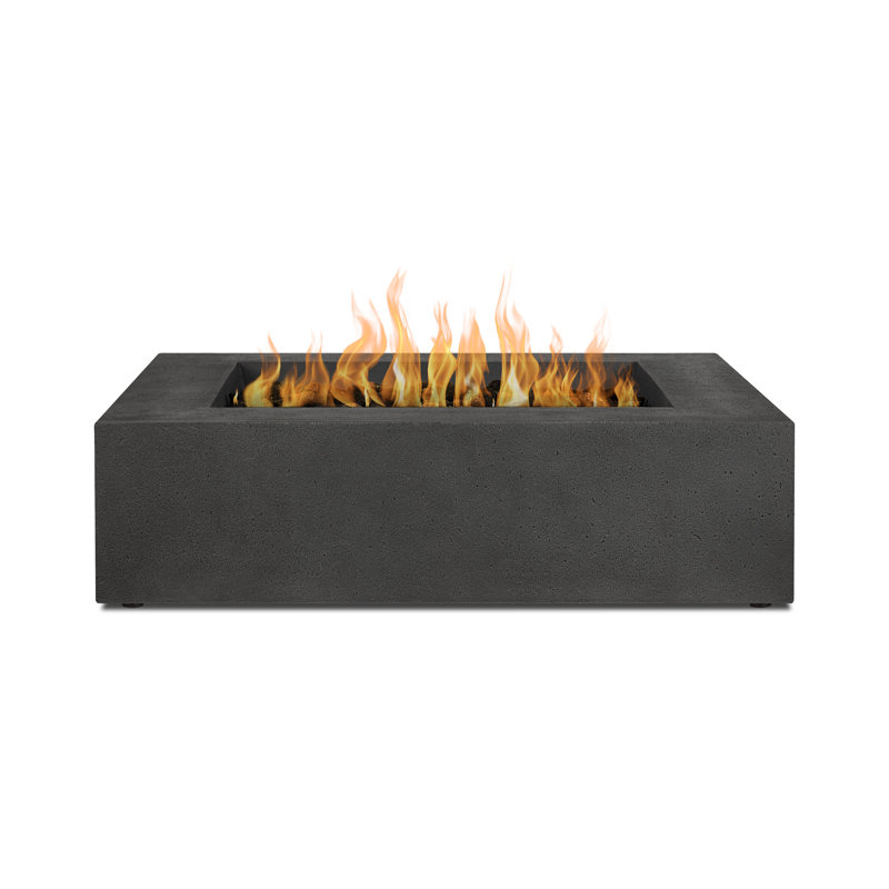 Ashling 42" Square Concrete Propane Fire Pit Table by Jensen Co., Carbon
