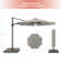 Eirlys 132'' Lighted Cantilever Umbrella with Crank Lift Counter Weights Included
