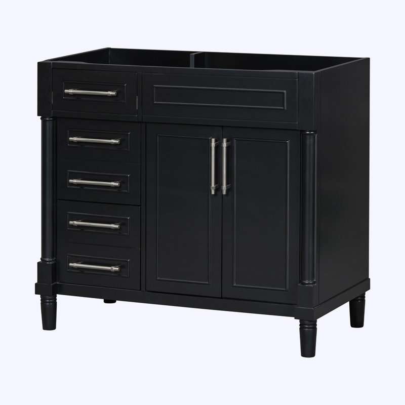 Freestanding Bathroom Storage Cabinet with 2 Drawers and a Tip-out Drawer