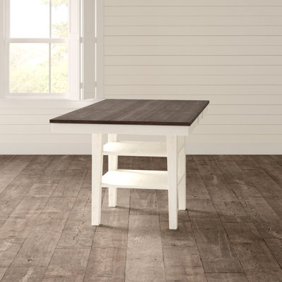 Counter Height Drop Leaf Acacia Solid Wood Dining Table