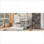 Lit superposé plateforme en pin massif, lit simple sur lit double avec lit gigogne, structure de couleur blanche avec échelle intégrée et barrière de sécurité