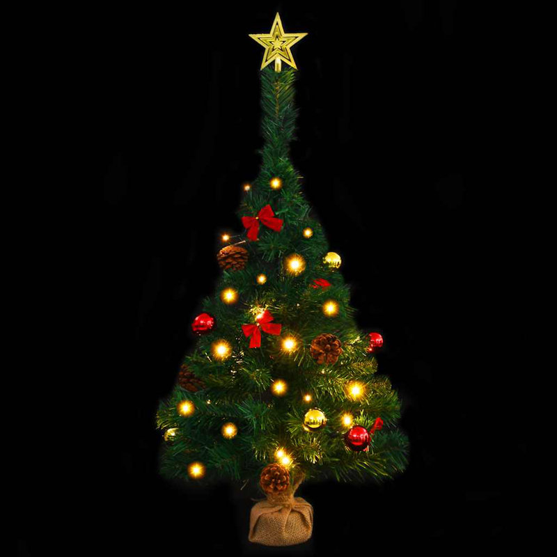 Arbre de Noël artificiel avec boules et DEL vert 2 pi