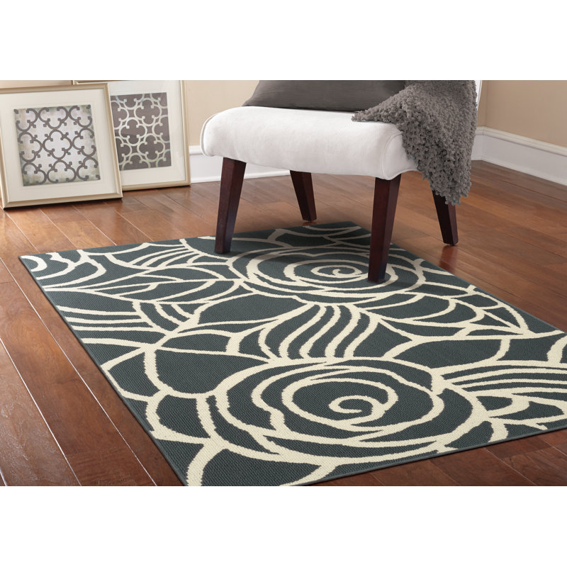 Tapis touffeté floral / ivoire Tosca, Rectangle 5 pi x 7 pi