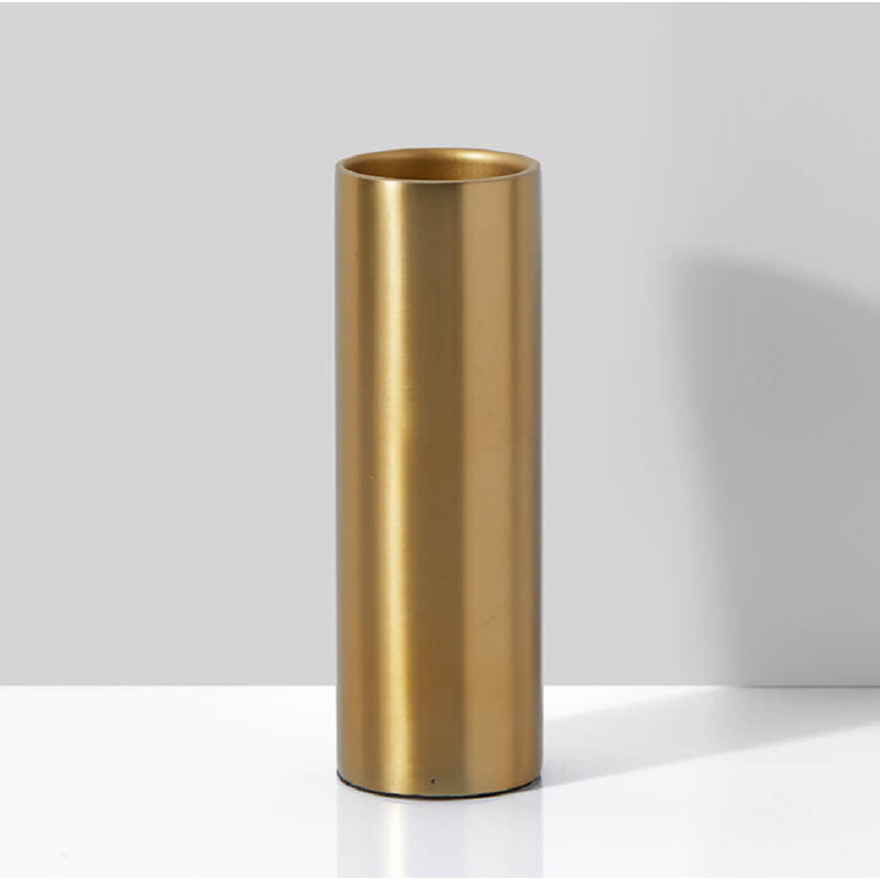 Vase de table en métal doré intérieur / extérieur, H 6 po x l 2 po x P 2 po