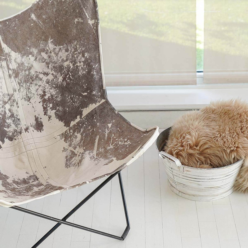 Fauteuil papillon 100% cuir de vache véritable de qualité supérieure, fauteuil BKF en cuir foncé rétro