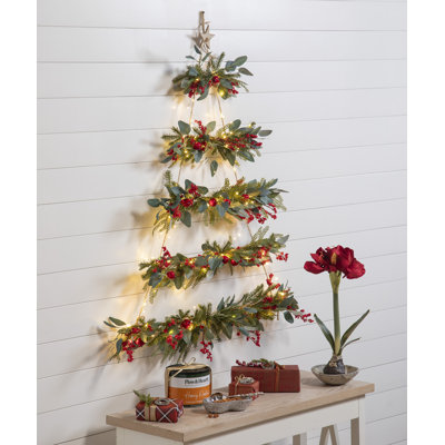 Décoration murale arbre de Noël suspendu lumineux