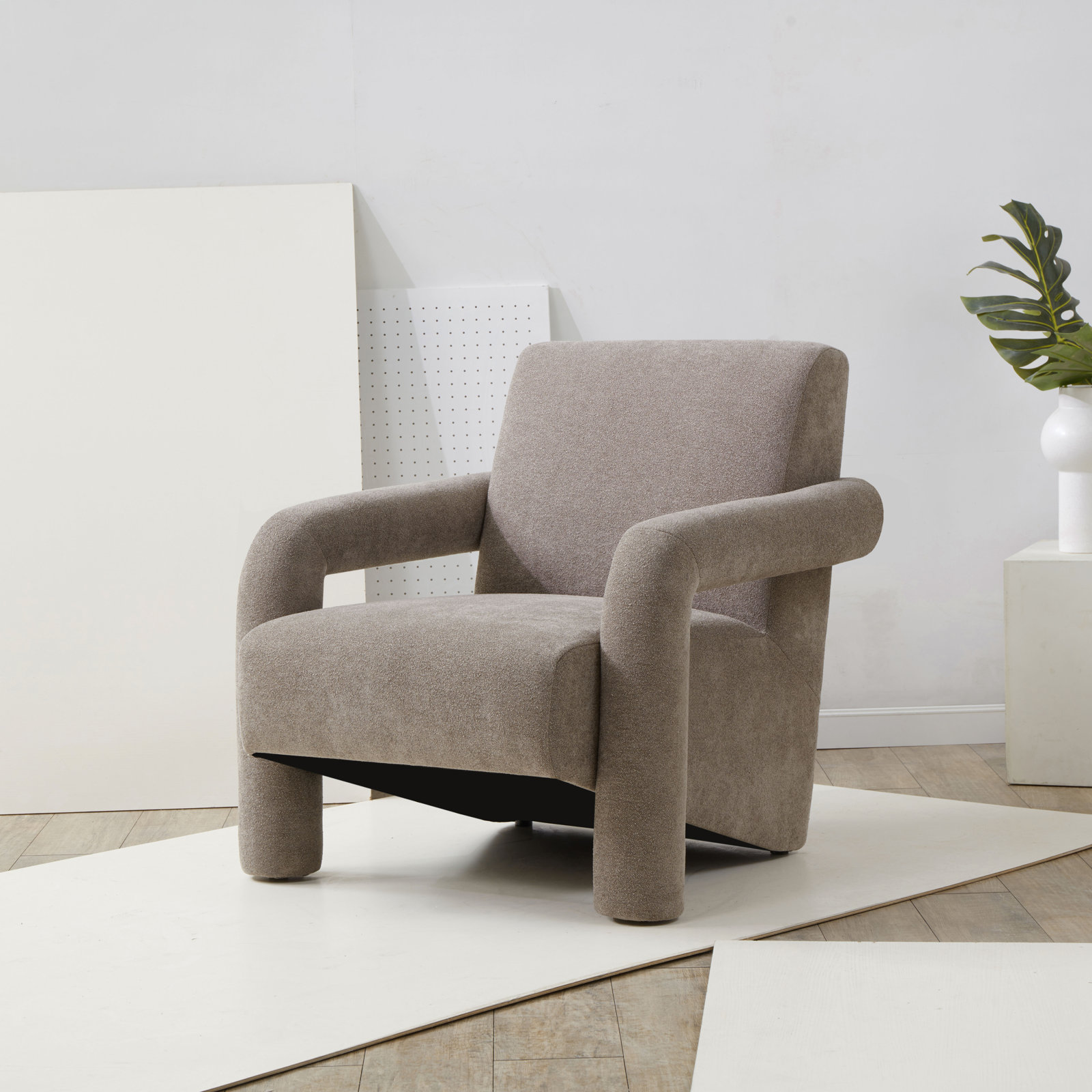Batula Upholstered Armchair, Dark Brown 100% Polyester