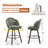 27“ Swivel Bar & Counter Stool With Wood Base and Large Seat, Olive Green Chenille -69000004