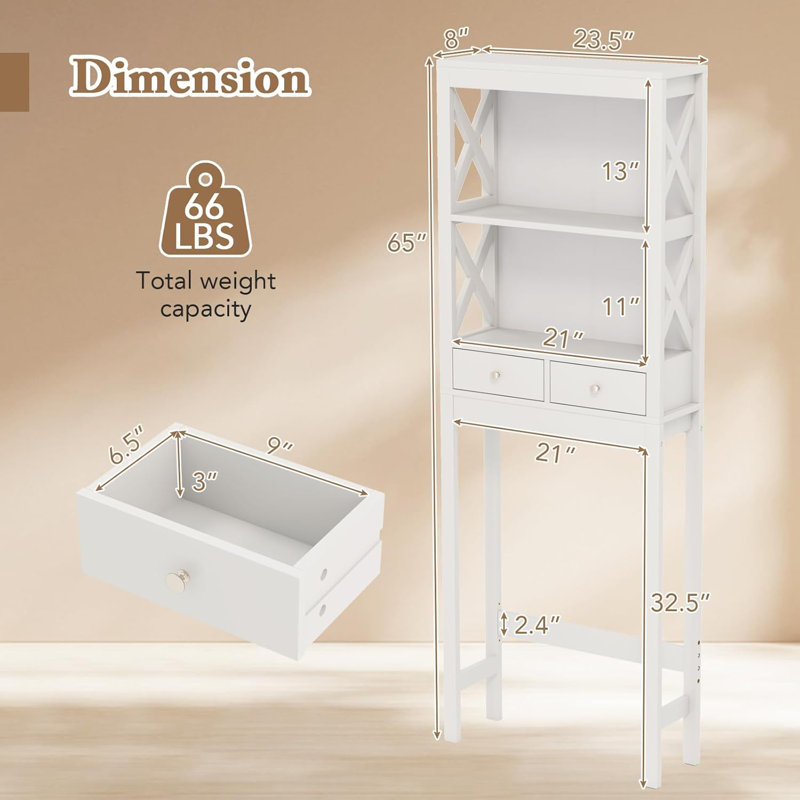 Tkachenko Freestanding Over the Toilet Storage
