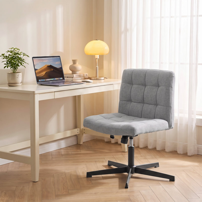 HOMCOM Linen Criss Cross Chair, Grey