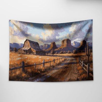 Tapisserie murale «Southwestern Cowboy Western Ranch 91»