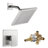 Icon Collection Shower Trim Only: 8" Square Rain Shower Head, Handle Set, & Rough-in Valve Included - Brushed Nickel 