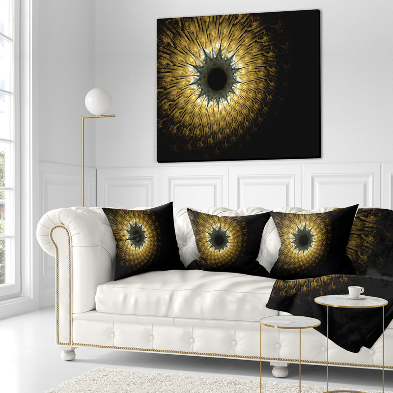 Coussin floral symétrique numérique à fleurs, 16 po x 1 po, Coussin décoratif
