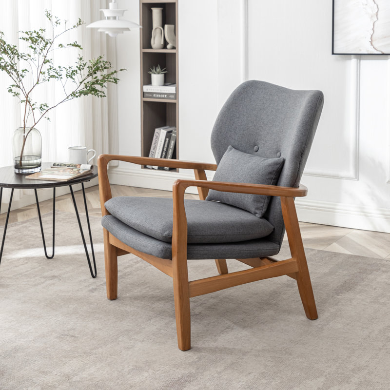 Méridienne avec repose-pieds 26 po Leifer, Polyester gris