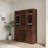 Brown Walnut Modular Wine Bar Cabinet with Hutch, Wooden Buffet Cabinet for Dining Room Storage & Home Bar-1117788935