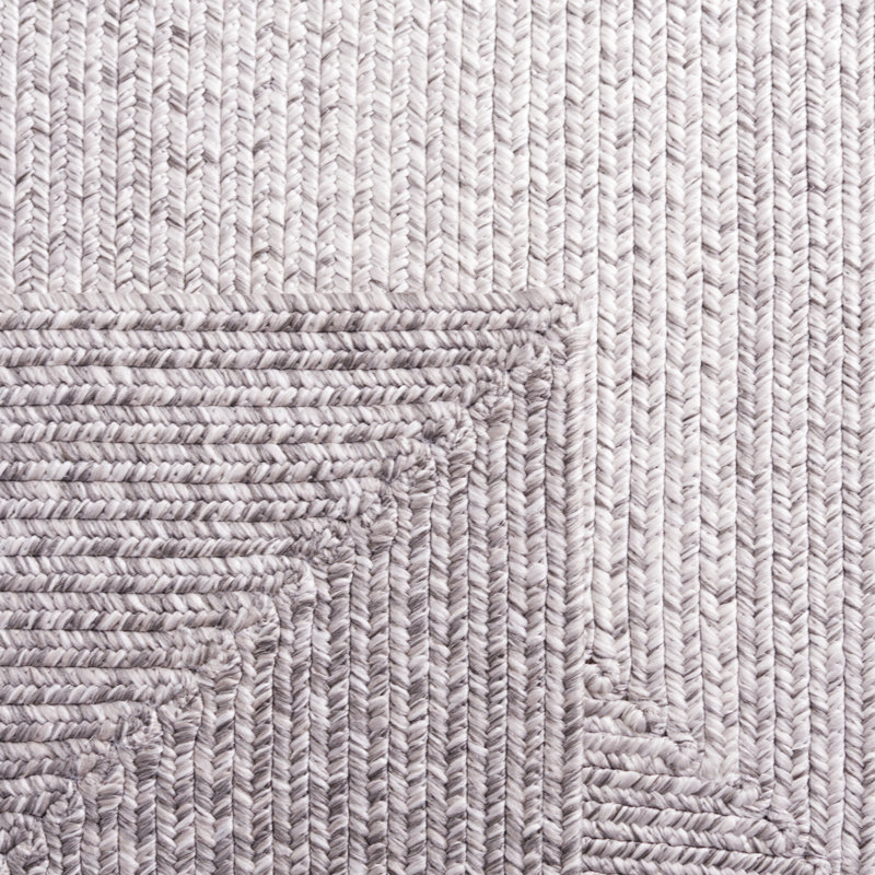 Tapis gris foncé / gris clair tissé à la main Trogdon, Carré 6 pi