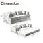 Canapé-lit convertible avec coussin cylindrique, canapé-lit pliant en velours côtelé avec cadre de forme fixe, canapé-lit pour salon-1021617422