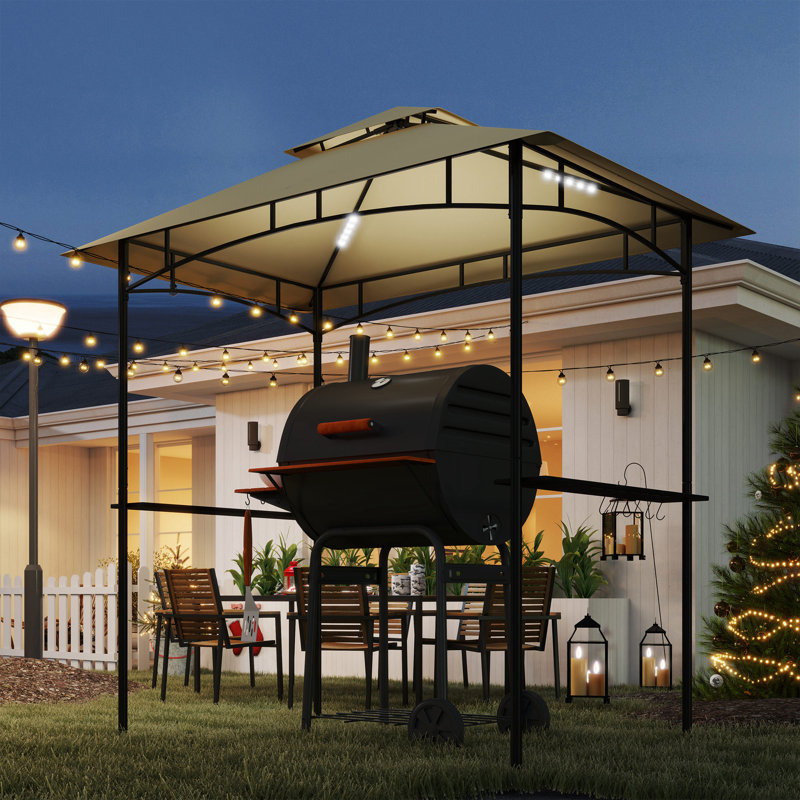 Grill 20 Ft. W x 12.5 Ft. D Galvanised Steel Soft-top Gazebo, Beige