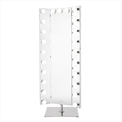 Trifecta Full Length LED Makeup Mirror Lighted Vanity Mirrors with 180 Degree Rotation Stand