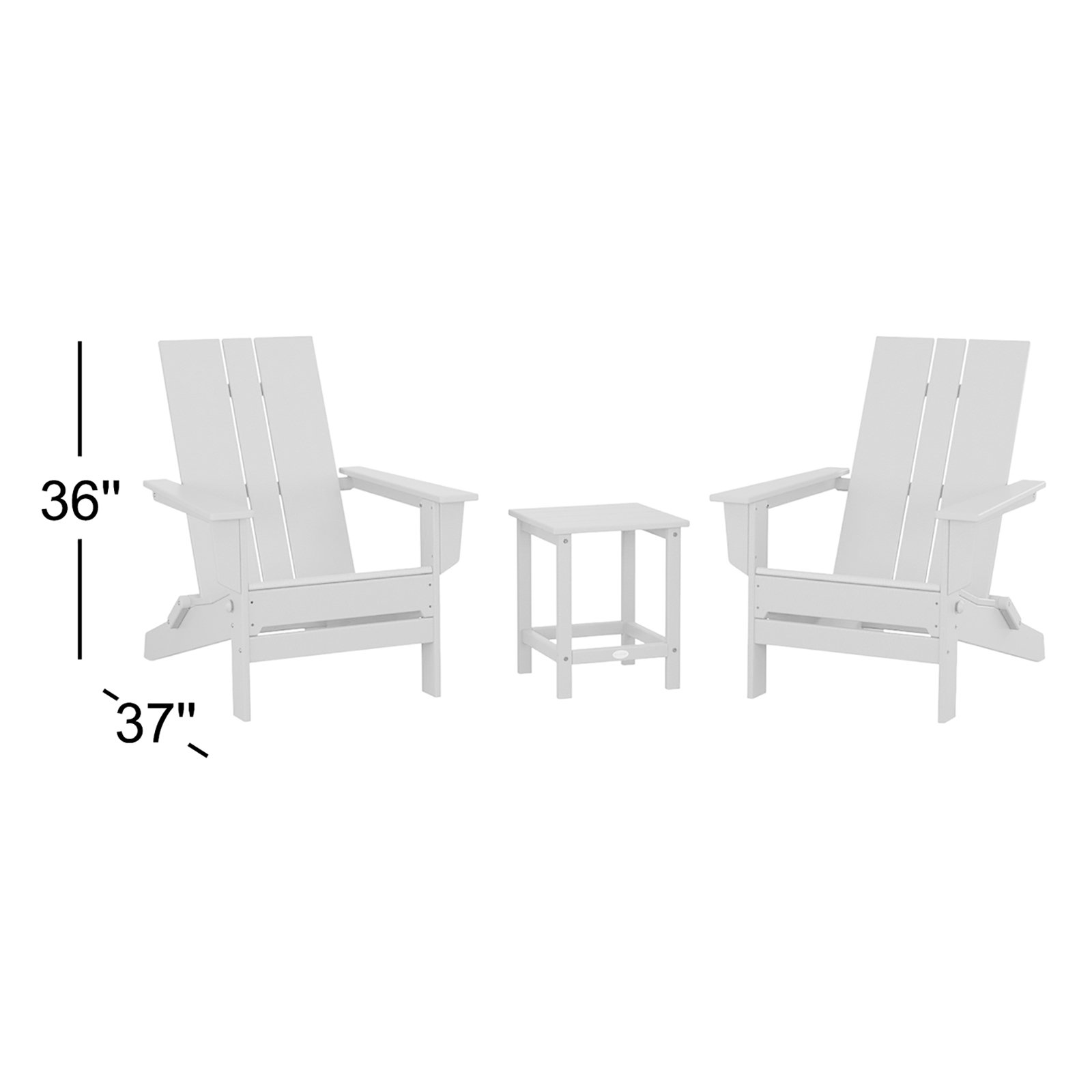 Foldable Outdoor Adirondack Chair With Table, Sand