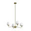 Lustre moderne en laiton poli 4 lumières l 30 "avec vase en verre givré pour salle à manger ou îlot de cuisine-766936931