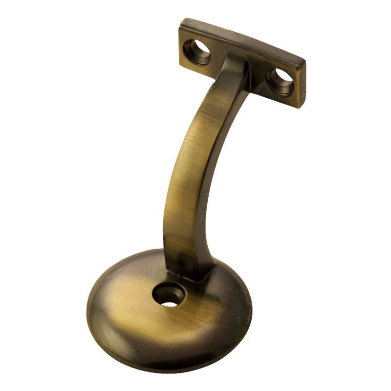 Support de balustrade, Nickel satiné, H 3,12 po x l 2,25 po x P 3 po