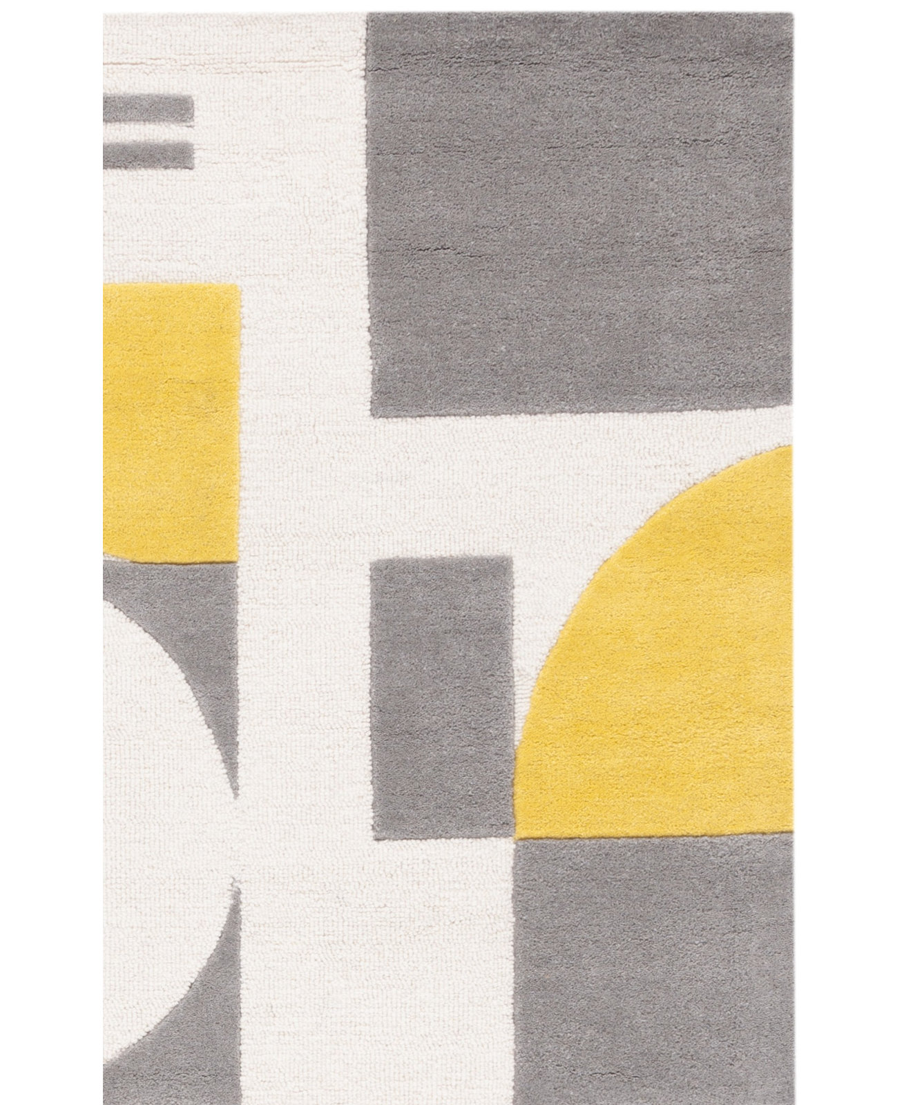 Felipe Gray Gold Hand-Tufted Wool Geometric Rug, Rectangle 4' x 6'