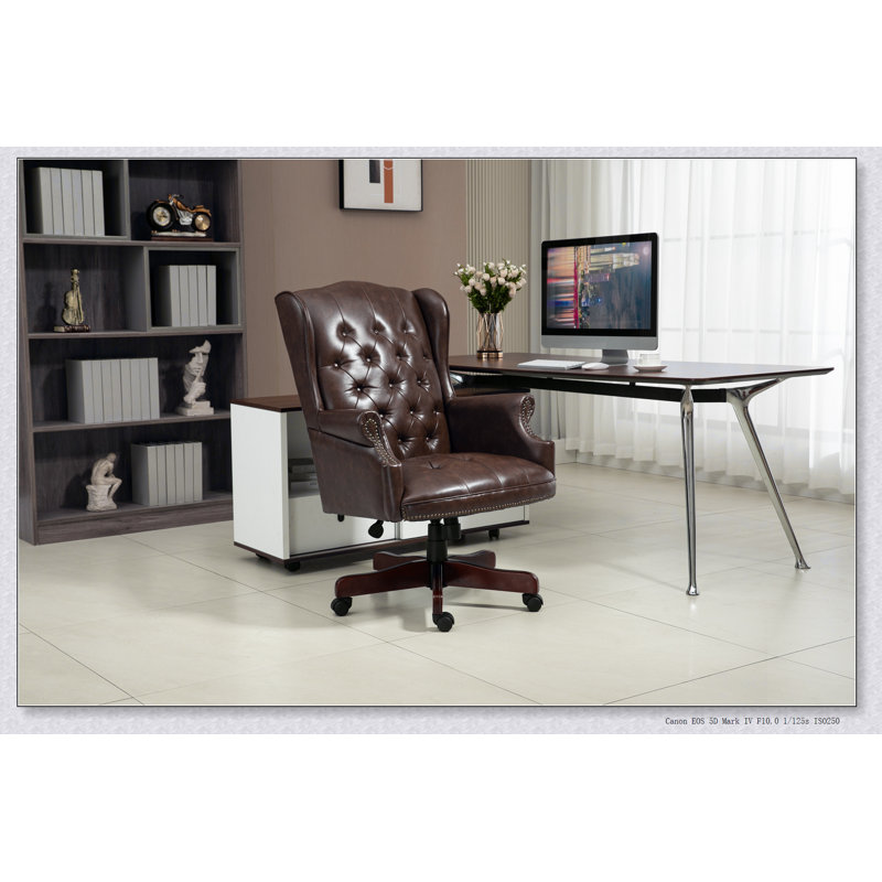 Fauteuil de direction à dossier haut inclinable et confortable - Design ergonomique, Brun