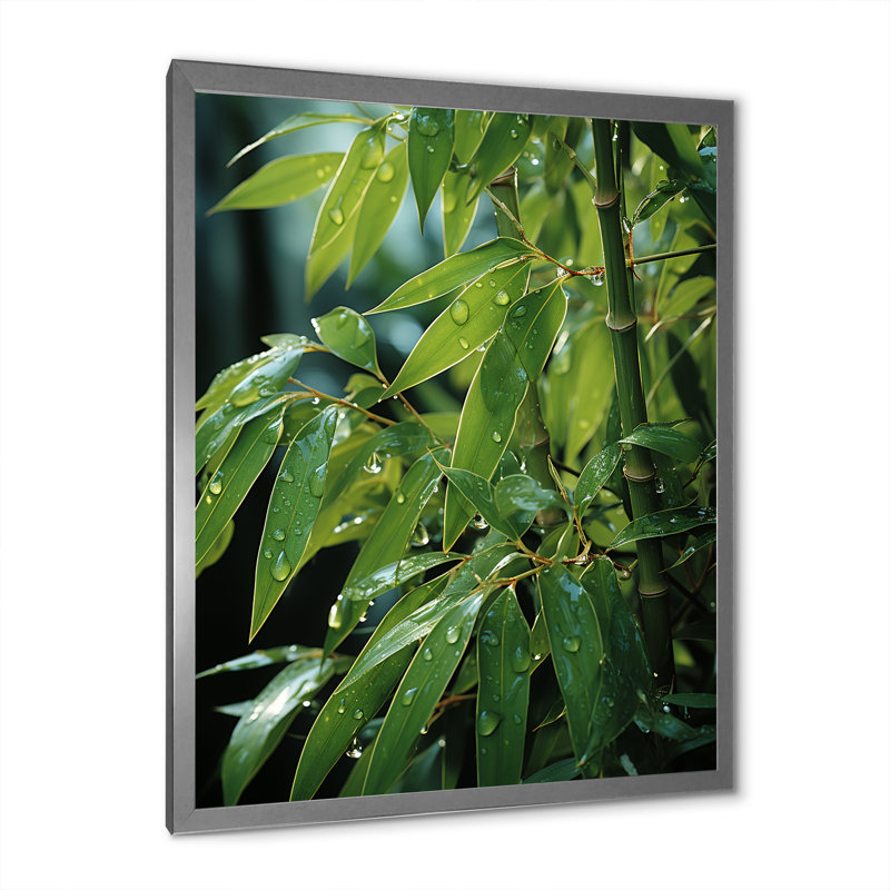 Photographie de bambou au coucher du soleil III - Décoration murale en bambou_106582, H 40 po x l 30 po x P 1,5 po