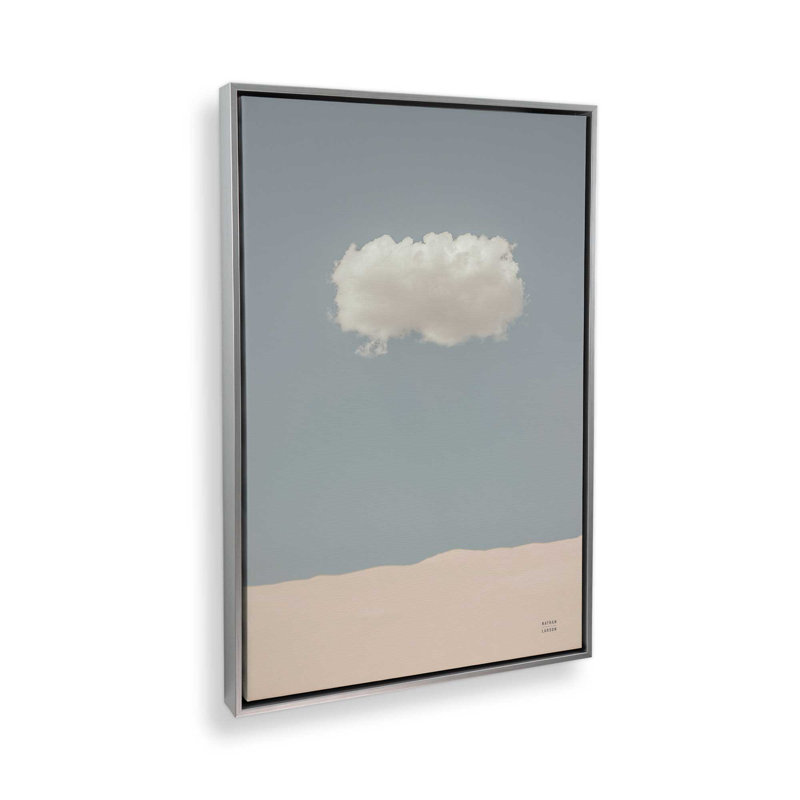 «Solitaire Cloud», reproduction sur toile, Cadre flottant en chrome poli, H 12,75 po x l 8,75 po
