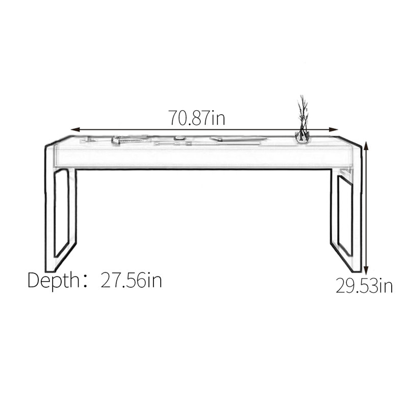 Fogel, Noir, H 29,53 po x l 70,87 po x P 27,56 po
