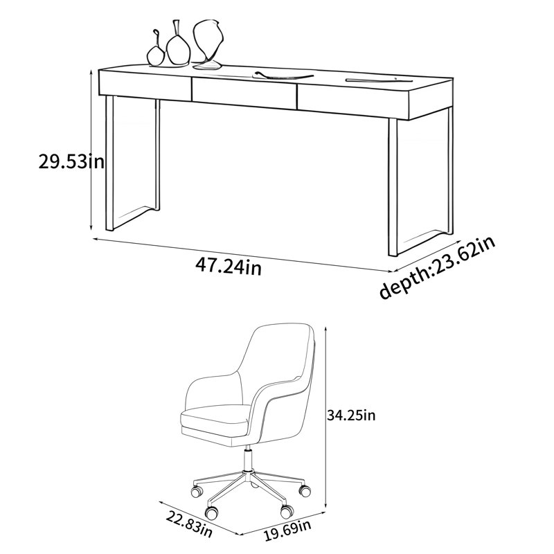 Bureau d'étude moderne, 29.53" H x 47.24" W x 23.62" D