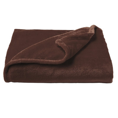LHC Oversized Velvet Throw - Solid Microfiber Polyester Machine Washable Blanket