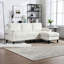 Canapé modulaire confortable en chenille avec rangement et porte-gobelet-395880123